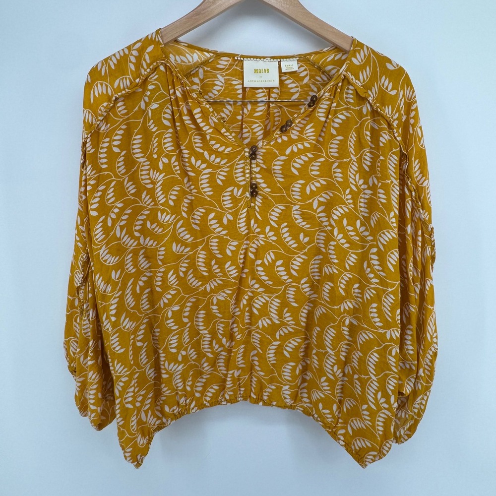 Maeve Anthropologie Blouse Women Small Dolman Flowy Sleeves Boho Peasant